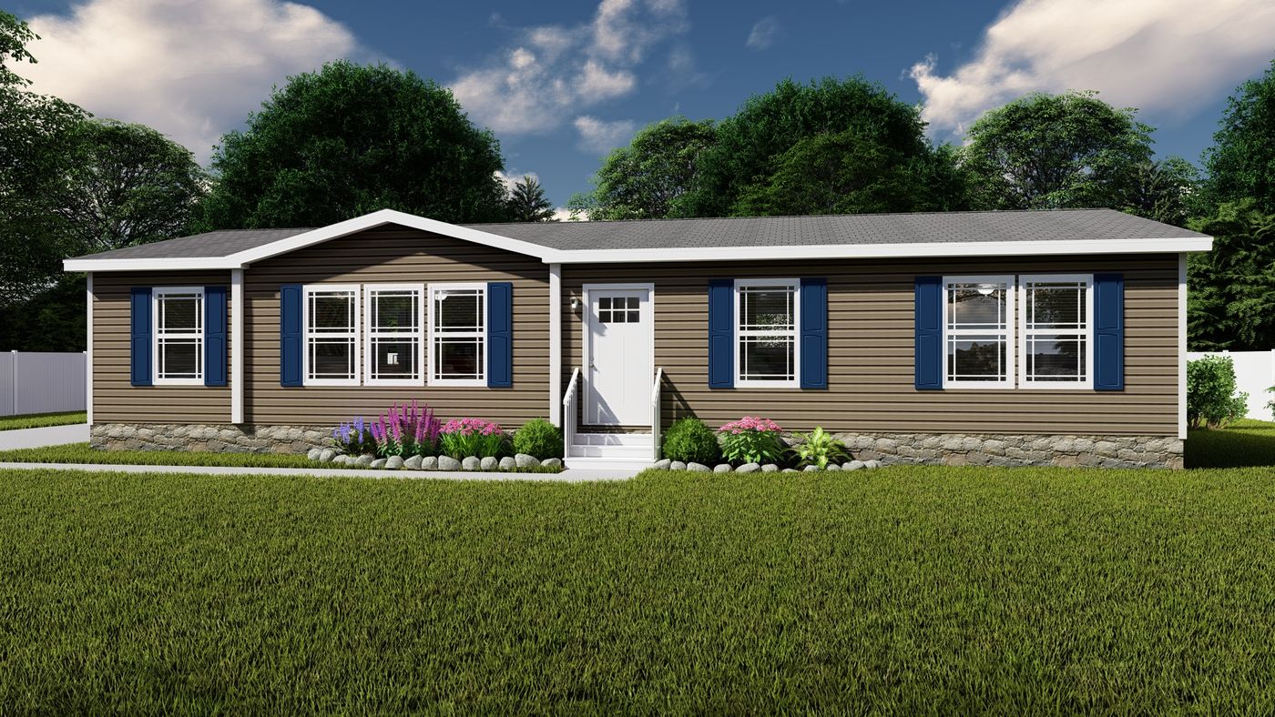 The MAVERICK 56A Exterior. This Manufactured Mobile Home features 3 bedrooms and 2 baths.
