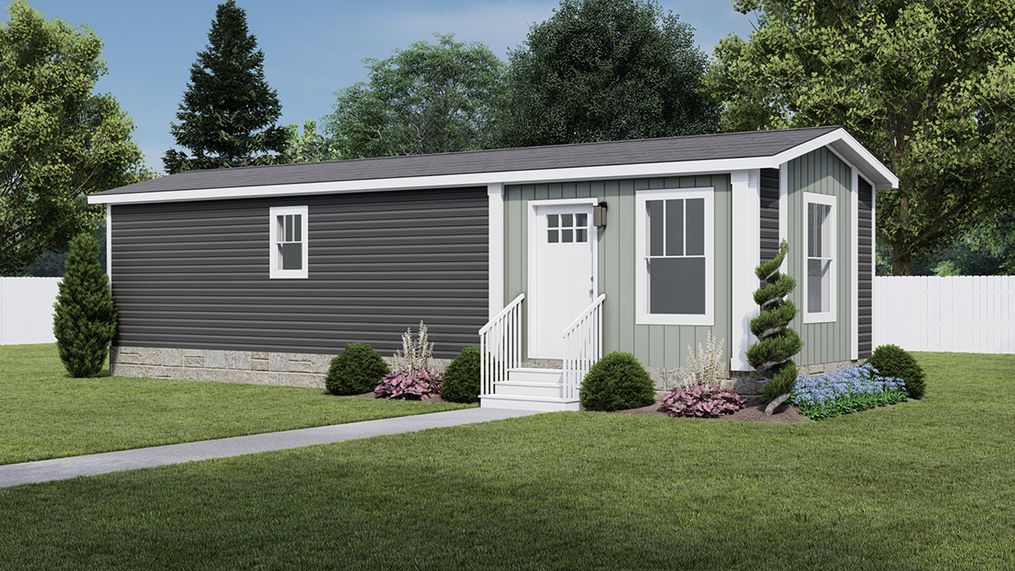 The IMAGINE Exterior. This Manufactured Mobile Home features 1 bedroom and 1 bath.