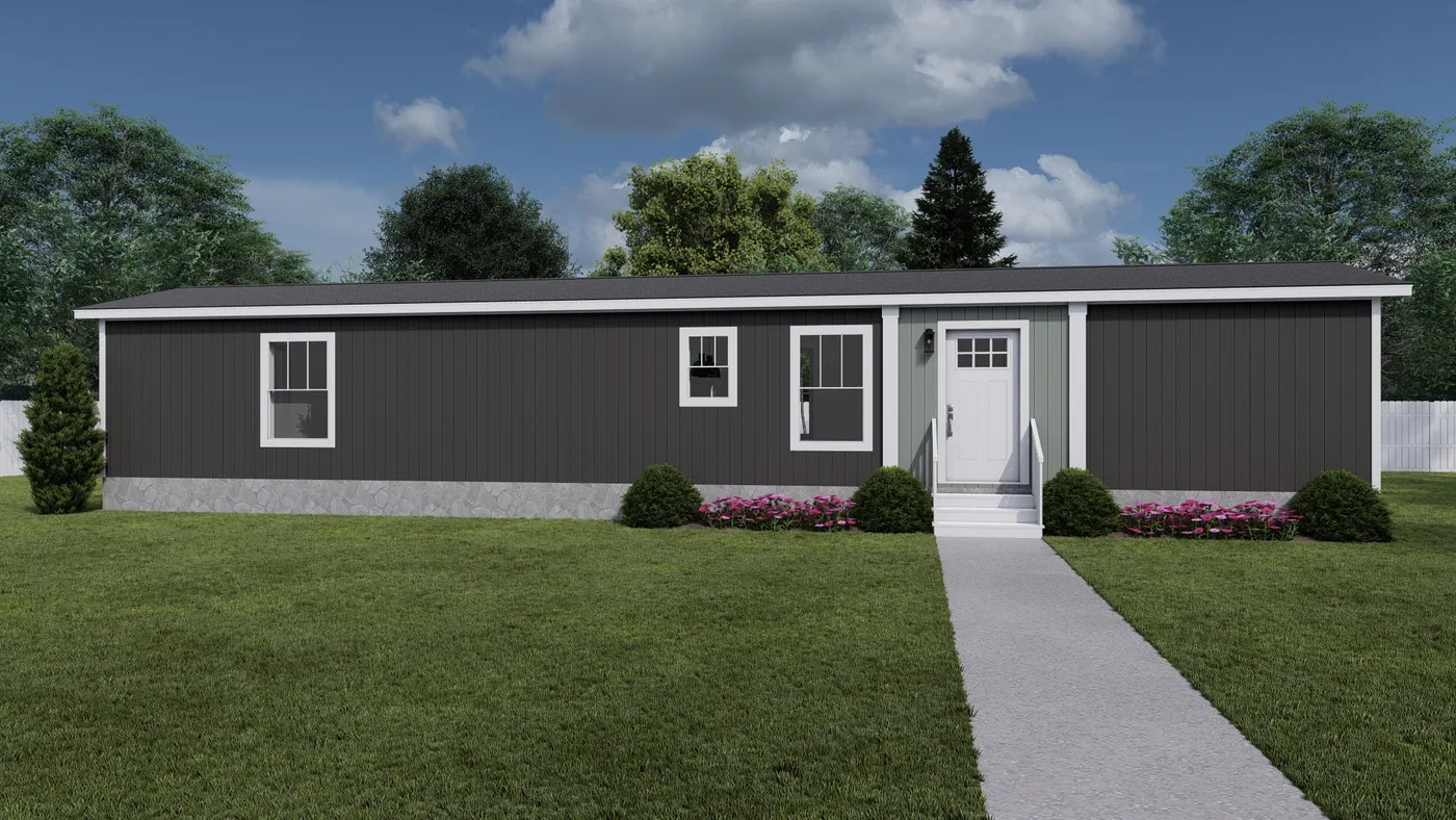 The BORN TO RUN Exterior. This Manufactured Mobile Home features 2 bedrooms and 2 baths.