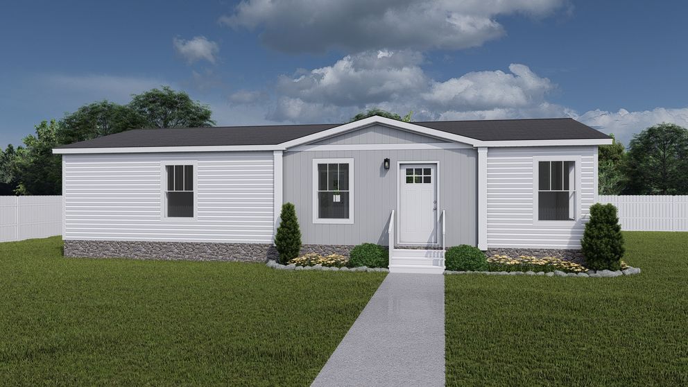 The UNDER PRESSURE Exterior. This Manufactured Mobile Home features 3 bedrooms and 2 baths.