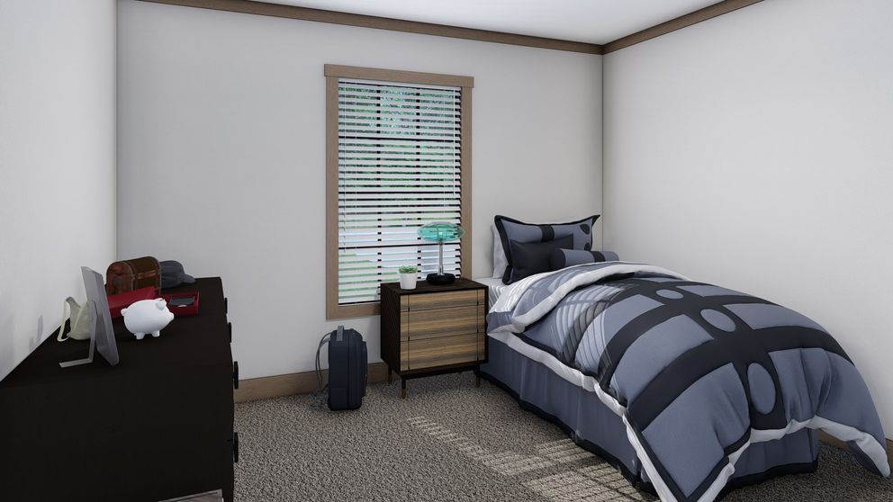 The THE ANGELINA Exterior. This Manufactured Mobile Home features 4 bedrooms and 2 baths.