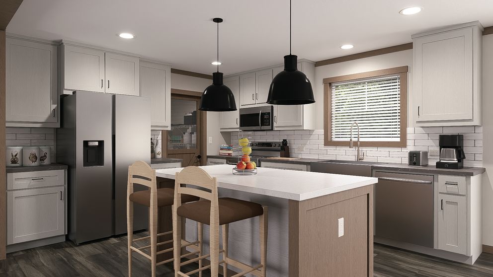 The EVERETT Exterior. This Manufactured Mobile Home features 4 bedrooms and 3 baths.