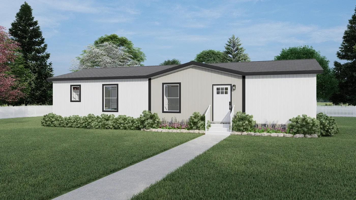 Colonial - TulleWhite. The COOK Exterior. This Manufactured Mobile Home features 3 bedrooms and 2 baths.