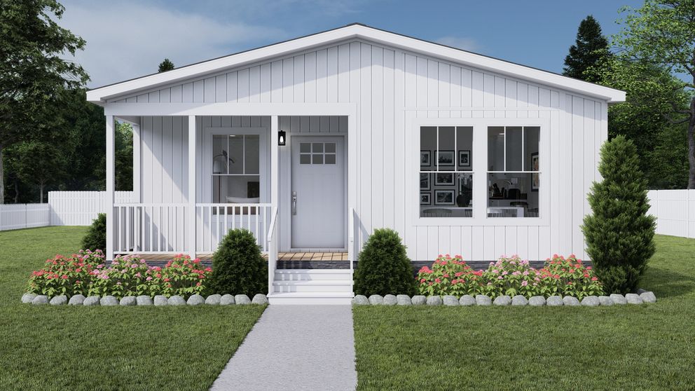 The STAYIN' ALIVE Exterior. This Manufactured Mobile Home features 3 bedrooms and 2 baths.