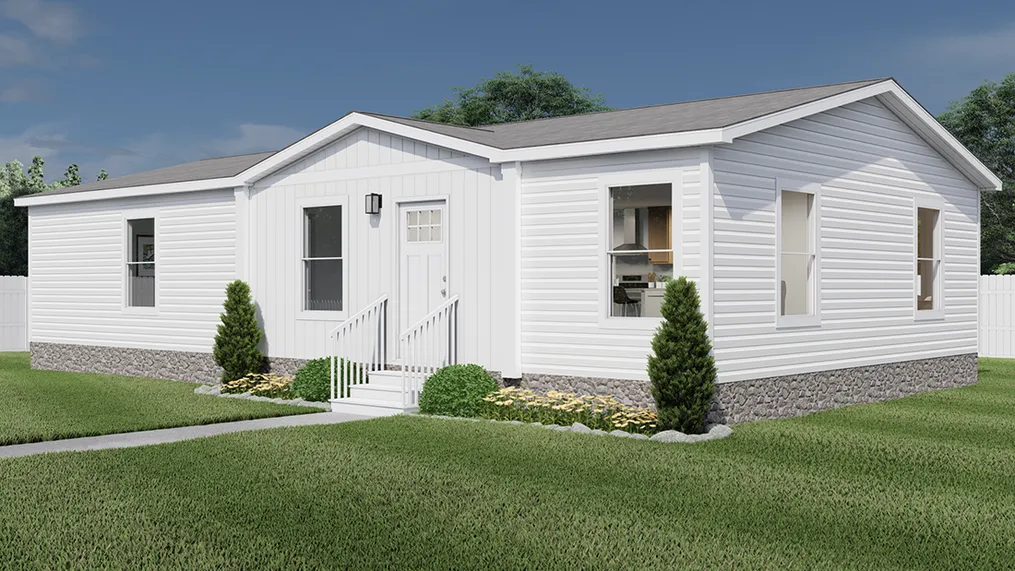 The UNDER PRESSURE Exterior. This Manufactured Mobile Home features 3 bedrooms and 2 baths.