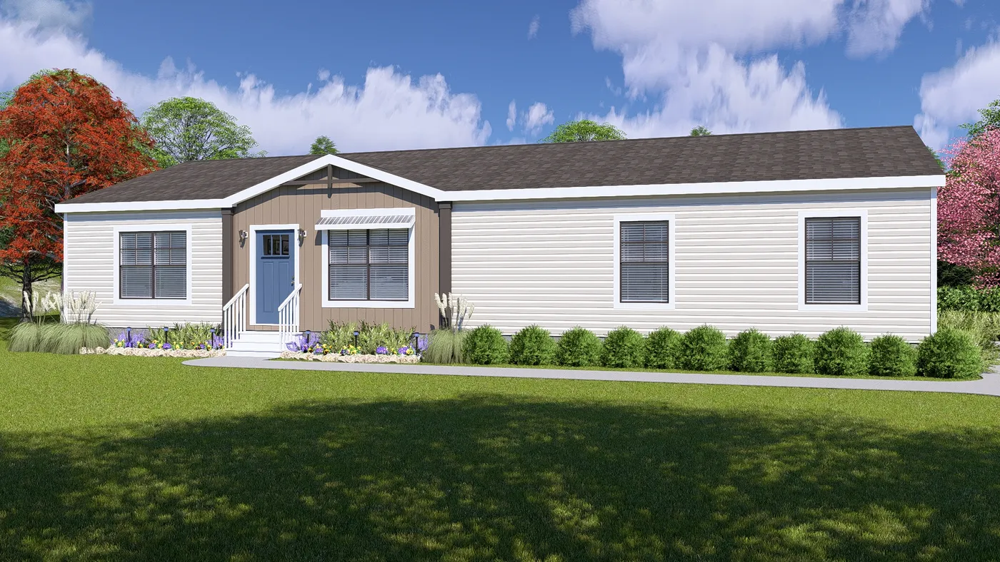 The FARM 3 FLEX ELITE Exterior. This Manufactured Mobile Home features 3 bedrooms and 2 baths.