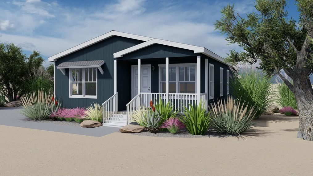 The THE WOODLANDS 2.0 Exterior. This Manufactured Mobile Home features 2 bedrooms and 2 baths.