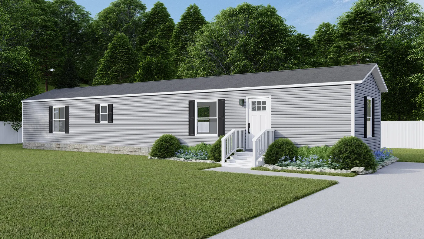 The TIDE Exterior. This Manufactured Mobile Home features 2 bedrooms and 2 baths.