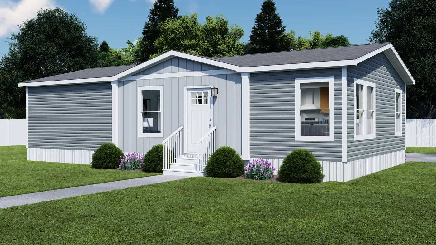 The RISING SUN Exterior. This Manufactured Mobile Home features 2 bedrooms and 2 baths.
