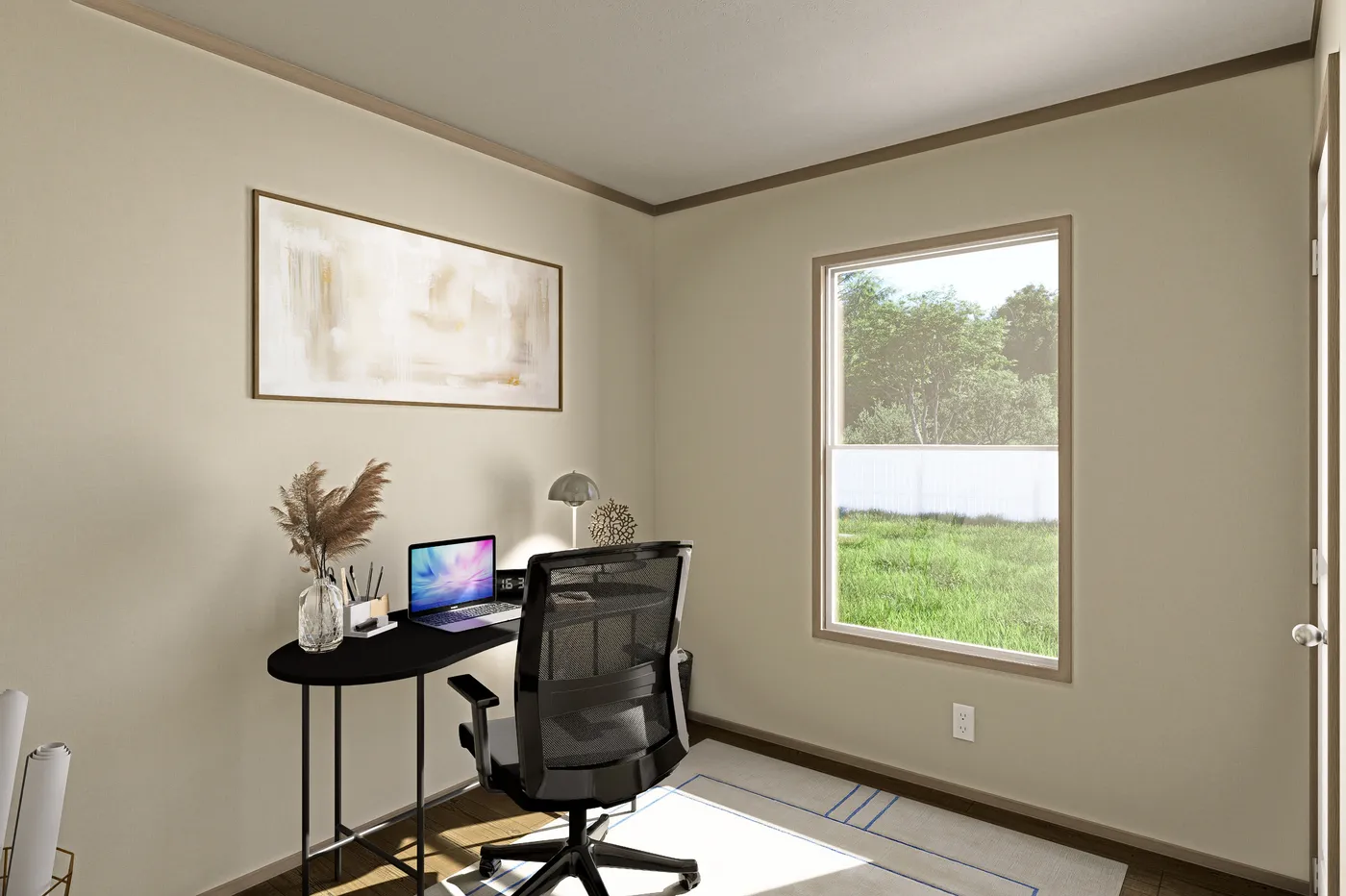 The CORTES Exterior. This Manufactured Mobile Home features 2 bedrooms and 2 baths.