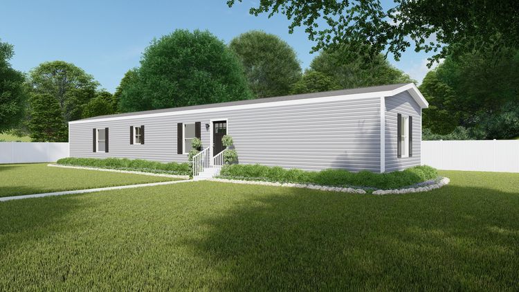 The DESIRE Exterior with Flint Vinyl. This Manufactured Mobile Home features 3 bedrooms and 2 baths.