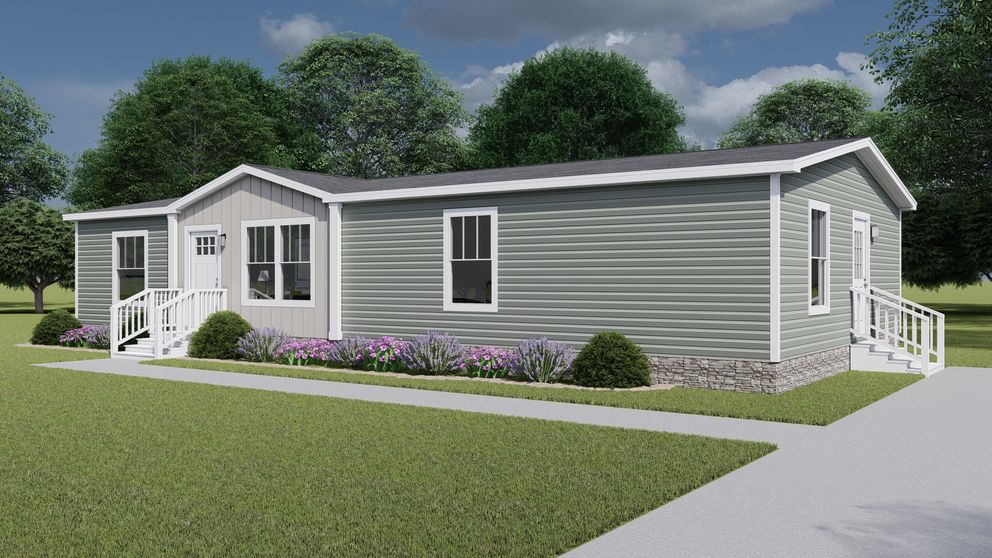 The LET IT BE 5628 TEMPO SECT Exterior. This Manufactured Mobile Home features 3 bedrooms and 2 baths.