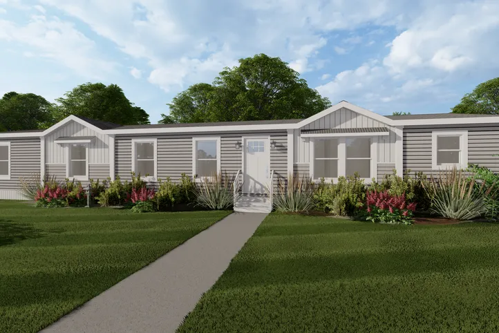 The FARMHOUSE BREEZE 72 Exterior. This Manufactured Mobile Home features 4 bedrooms and 2 baths.