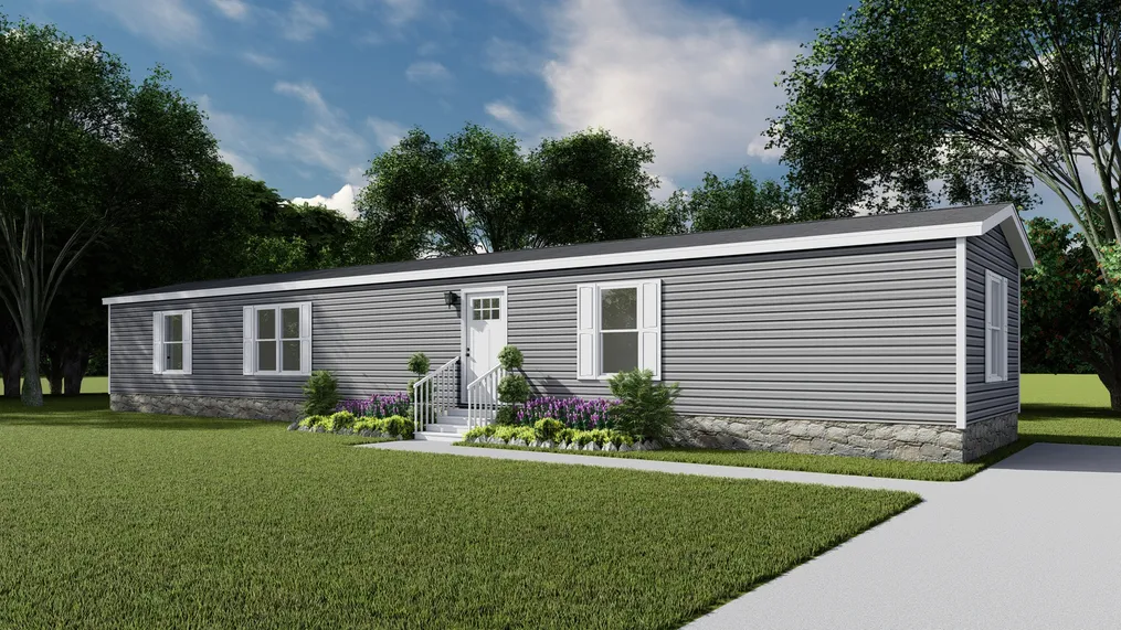 The 1672B Exterior. This Manufactured Mobile Home features 3 bedrooms and 2 baths.