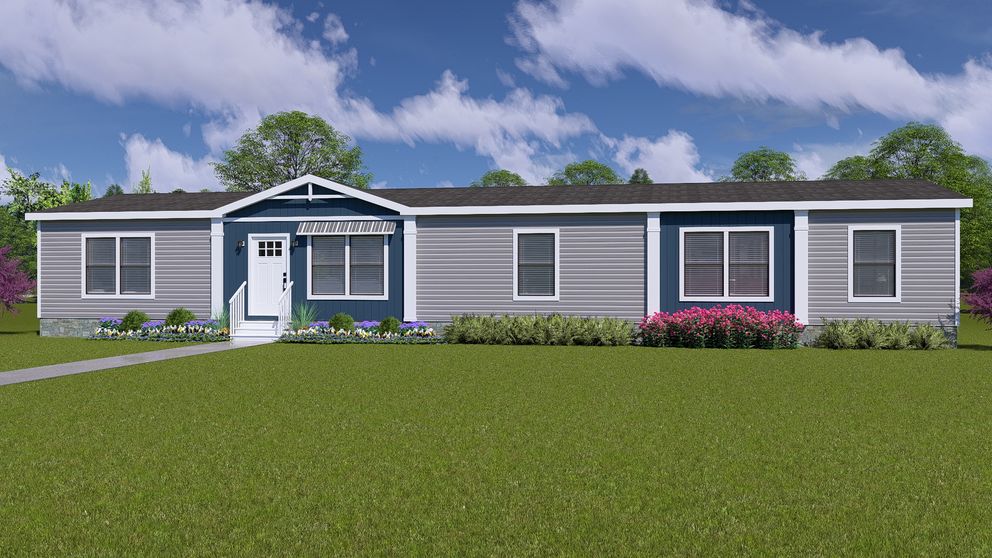The NELLIE Exterior. This Manufactured Mobile Home features 4 bedrooms and 2 baths.