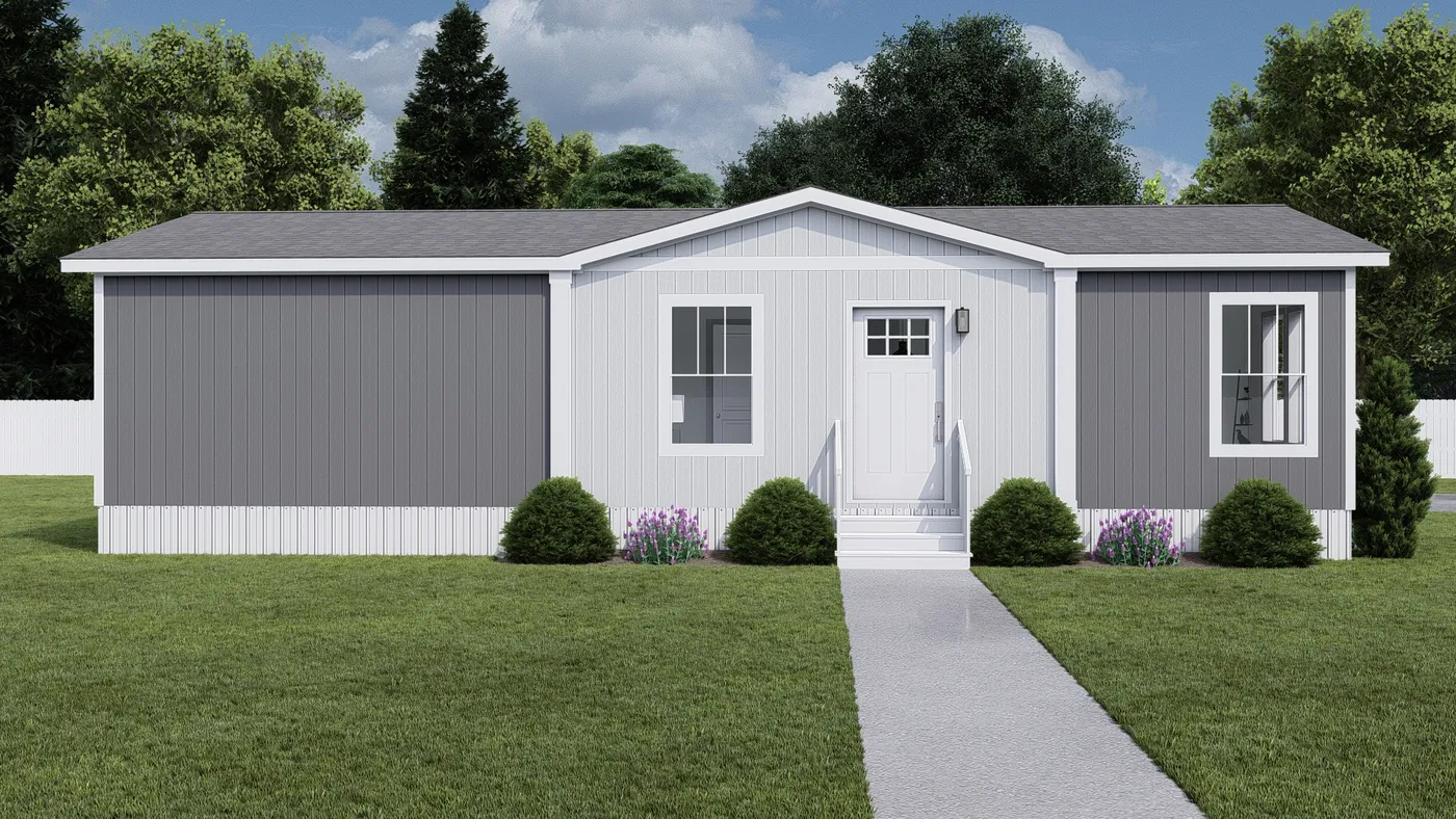 The RISING SUN Exterior. This Manufactured Mobile Home features 2 bedrooms and 2 baths.
