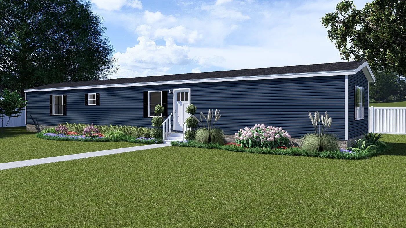 The LEGEND ANNIVERSARY 16X76 Exterior. This Manufactured Mobile Home features 3 bedrooms and 2 baths.
