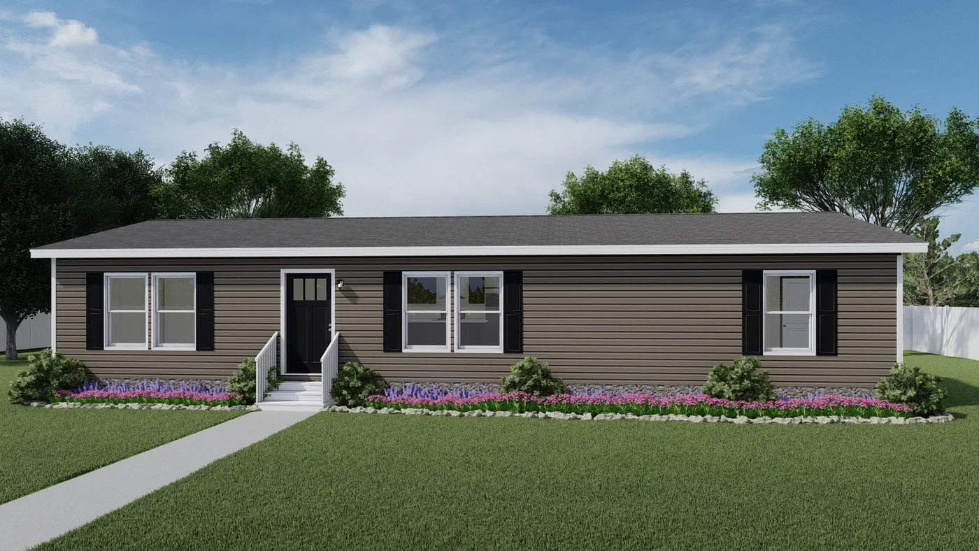 The REVEAL Exterior with Clay Vinyl. This Manufactured Mobile Home features 3 bedrooms and 2 baths.