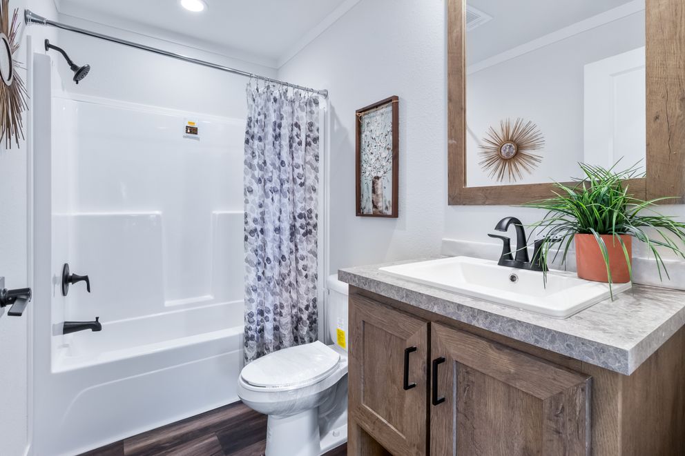 The LIZZIE Exterior. This Manufactured Mobile Home features 3 bedrooms and 2 baths.
