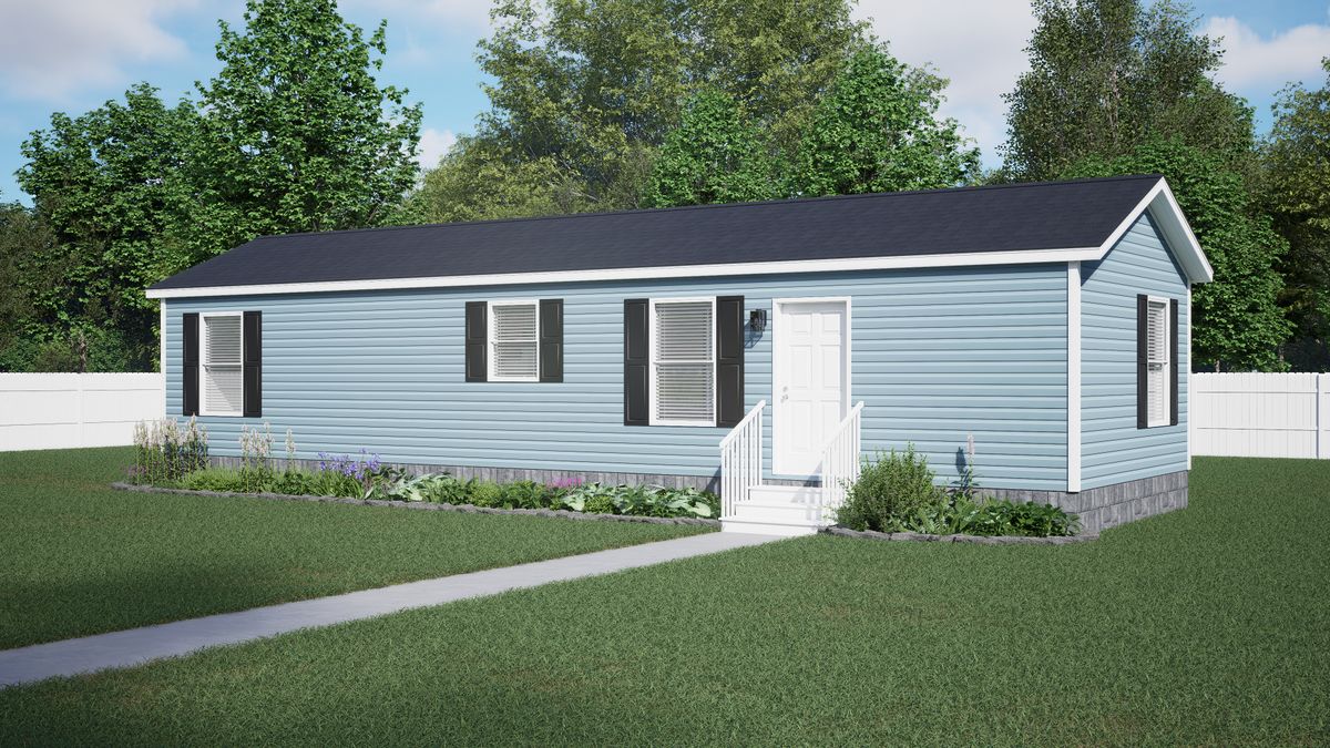 The 4816-CC05 OASIS 48 Exterior. This Manufactured Mobile Home features 2 bedrooms and 1 bath.