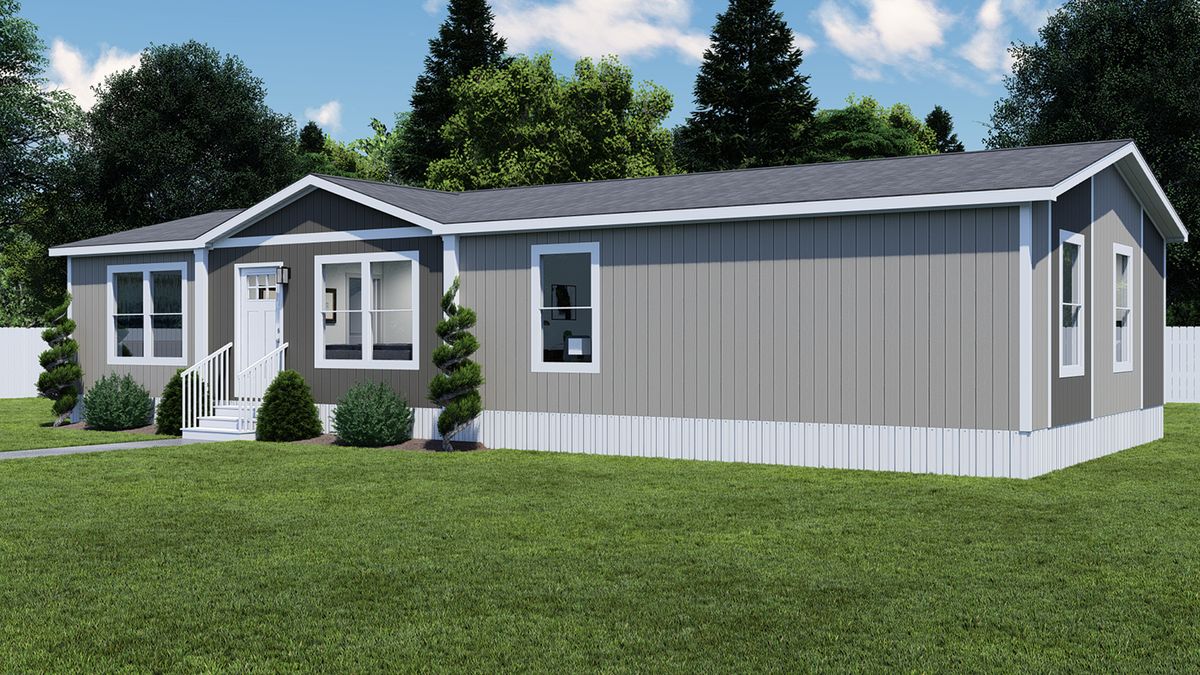The PURPLE RAIN Exterior. This Manufactured Mobile Home features 3 bedrooms and 2 baths.