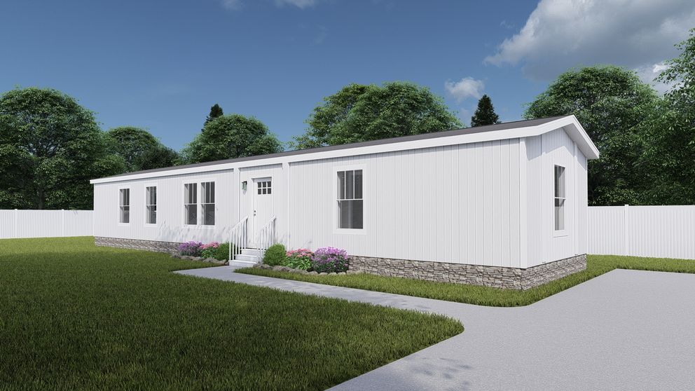 The RHYTHM NATION Exterior. This Manufactured Mobile Home features 3 bedrooms and 2 baths.