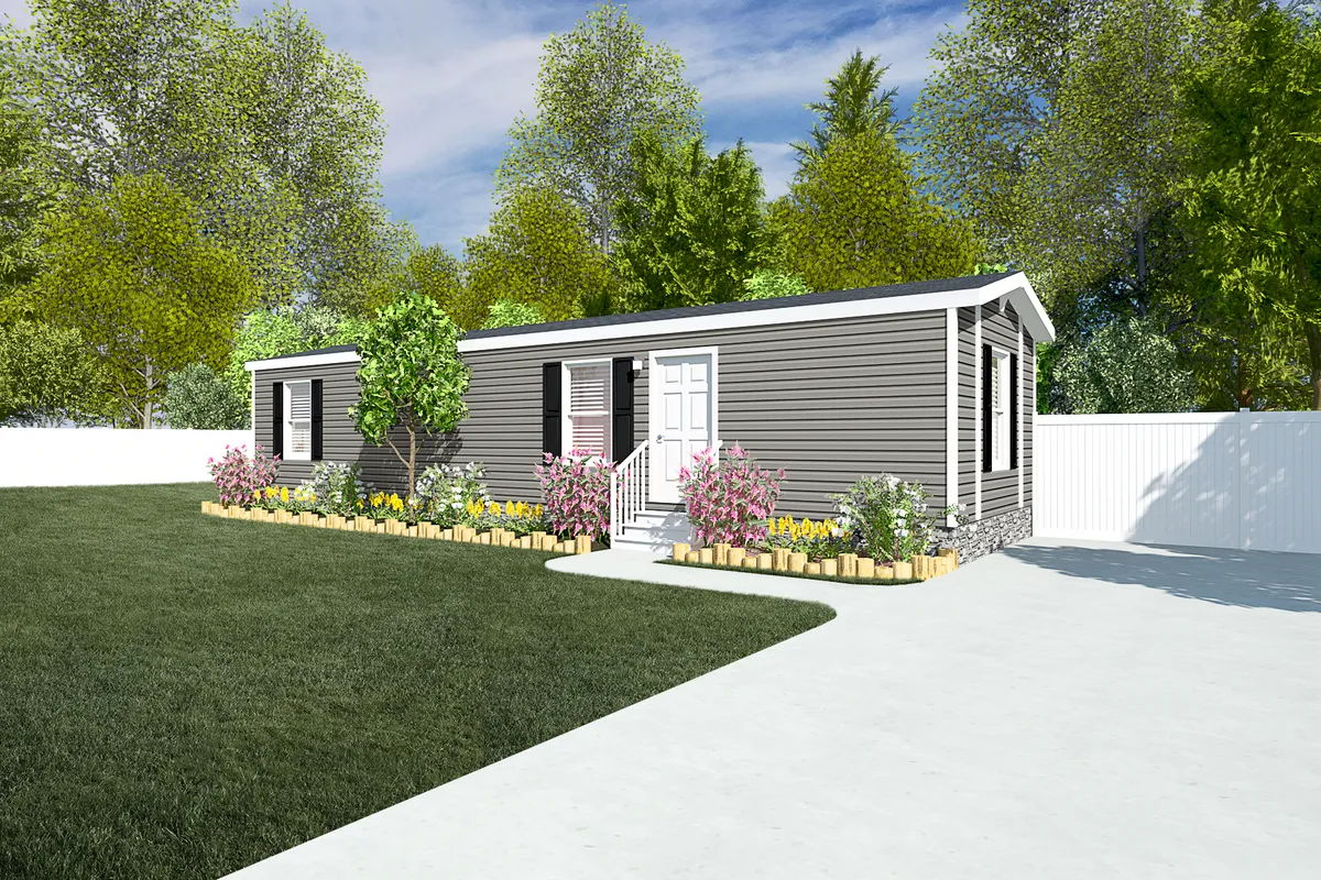The 4816-E790 THE PULSE Exterior. This Manufactured Mobile Home features 2 bedrooms and 1 bath.