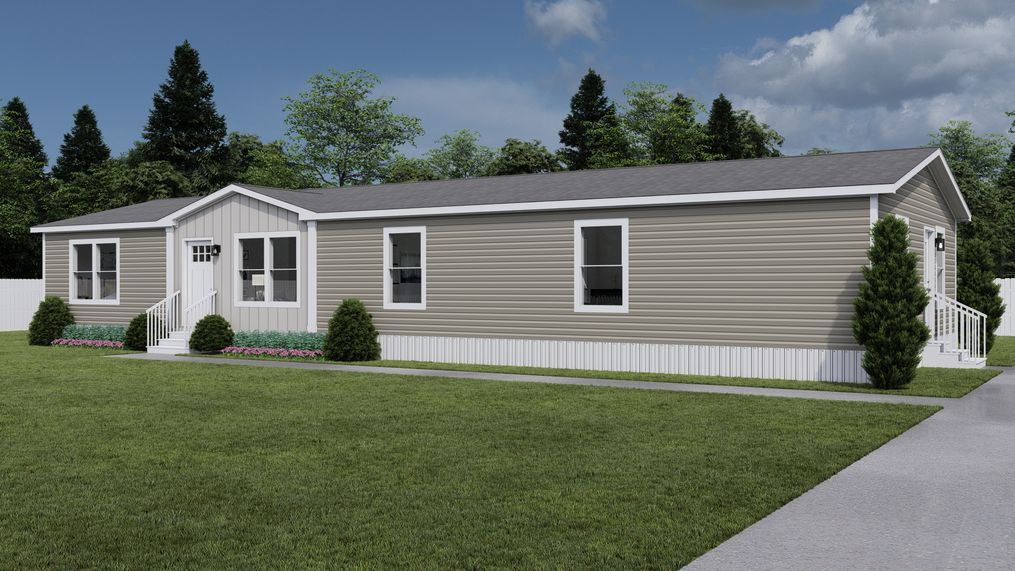 The HEY JUDE Exterior - Clay. This Manufactured Mobile Home features 5 bedrooms and 2 baths.