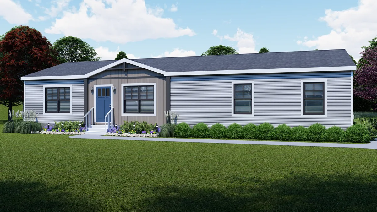 The FARM 3 FLEX Exterior. This Manufactured Mobile Home features 3 bedrooms and 2 baths.