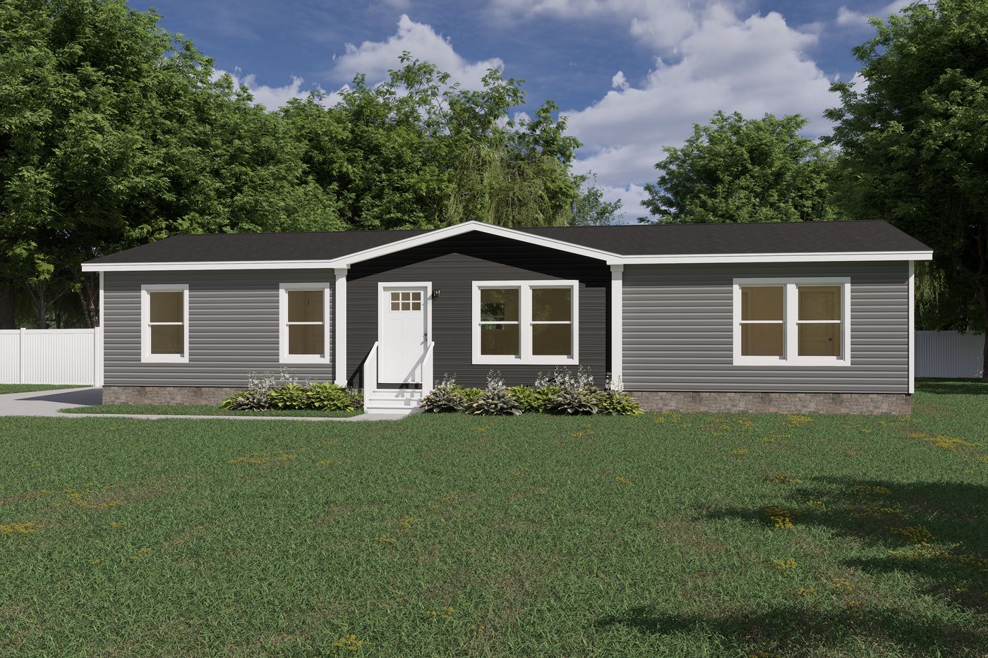 The CRAZY EIGHTS Exterior. This Manufactured Mobile Home features 4 bedrooms and 2 baths.