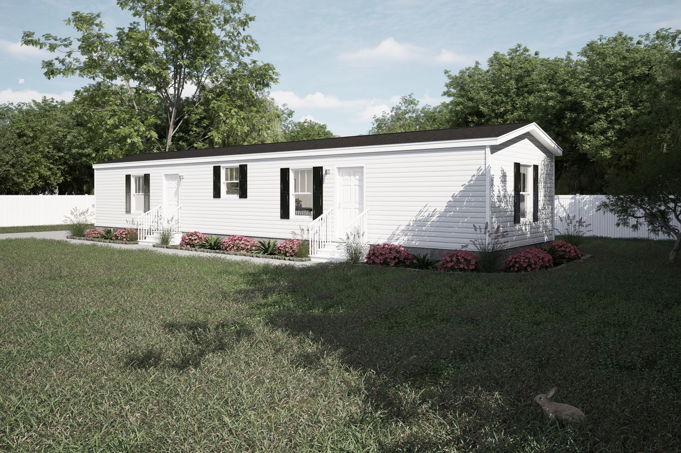 The 6016-SW021 Exterior. This Manufactured Mobile Home features 2 bedrooms and 2 baths.