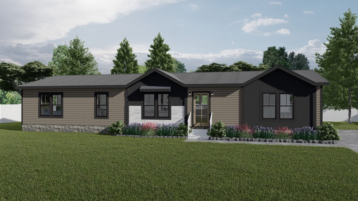 The THE MADISON Exterior. This Manufactured Mobile Home features 3 bedrooms and 2 baths.