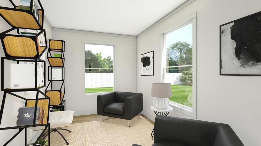 The BEAUTIFUL MORNING Exterior. This Manufactured Mobile Home features 3 bedrooms and 2 baths.