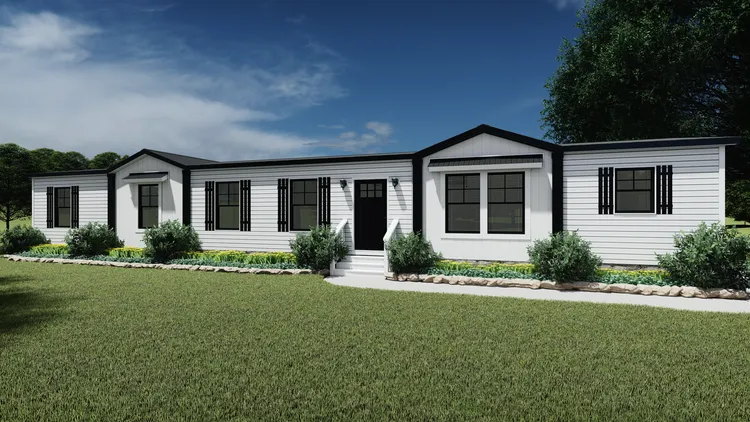 The FARM HOUSE 72 Exterior. This Manufactured Mobile Home features 4 bedrooms and 2 baths.