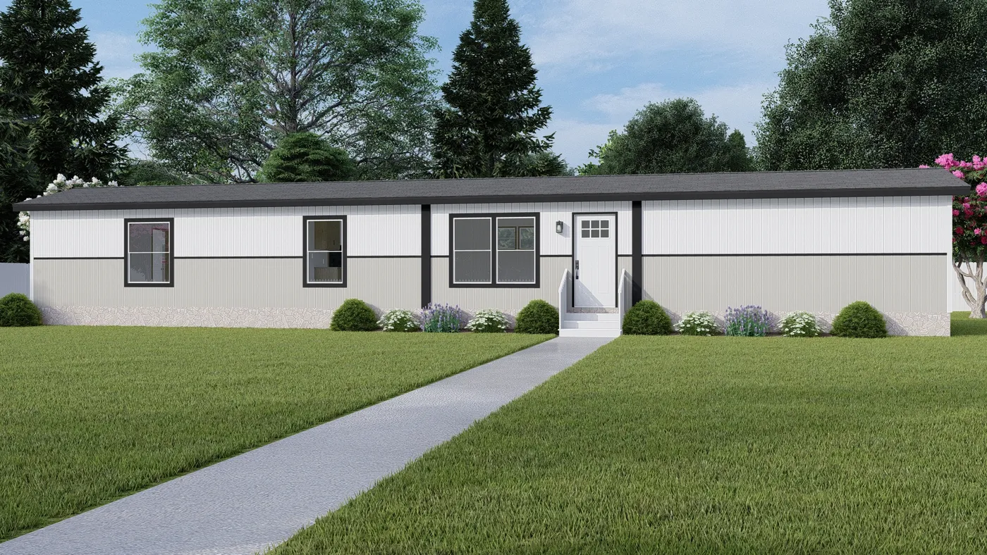 Southern Ranch - TulleWhite. The MAGELLAN Exterior. This Manufactured Mobile Home features 3 bedrooms and 2 baths.