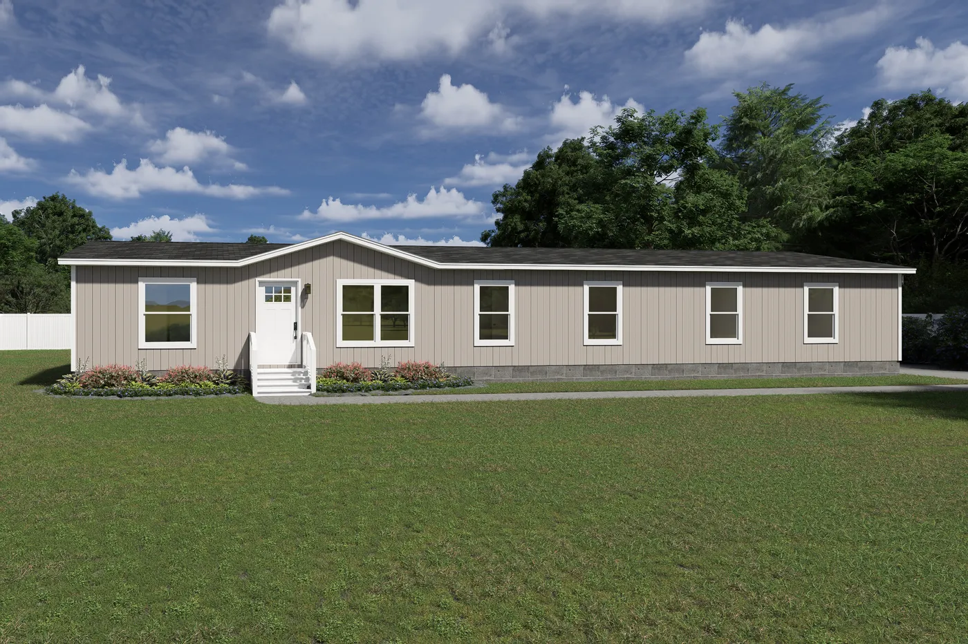 The SNOWCAP Exterior. This Manufactured Mobile Home features 4 bedrooms and 3 baths.