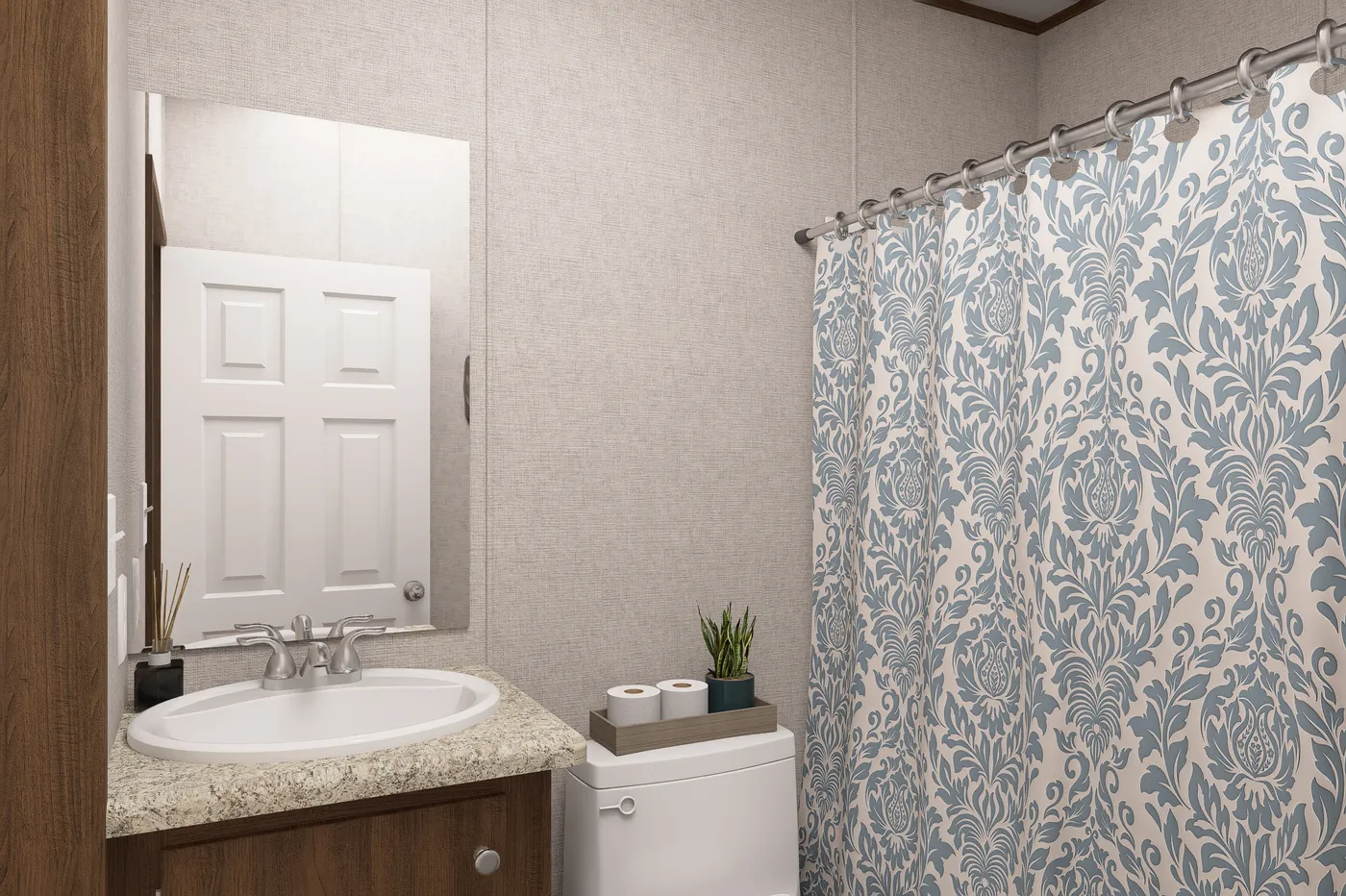 The HICKORY Exterior. This Manufactured Mobile Home features 3 bedrooms and 2 baths.