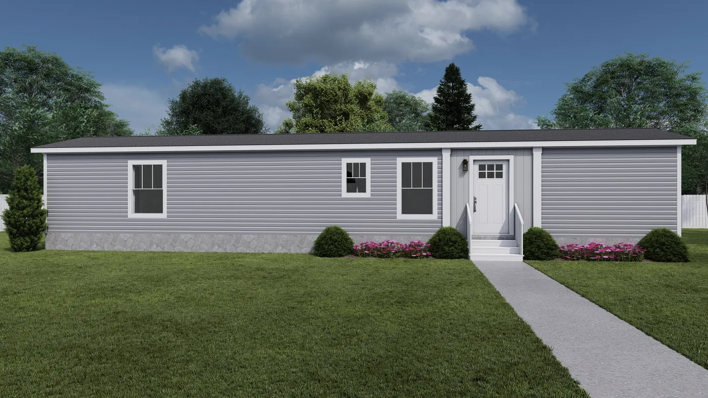 The BORN TO RUN Exterior. This Manufactured Mobile Home features 2 bedrooms and 2 baths.