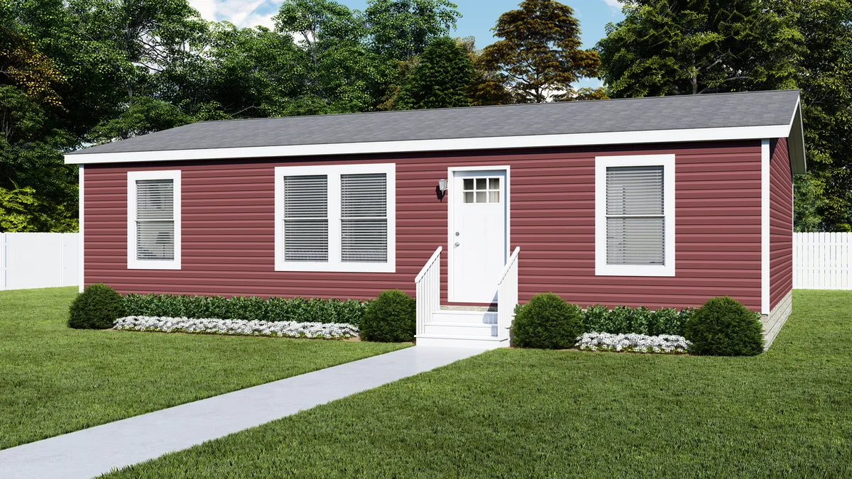 The 4028-E751 THE PULSE Exterior. This Manufactured Mobile Home features 3 bedrooms and 2 baths.