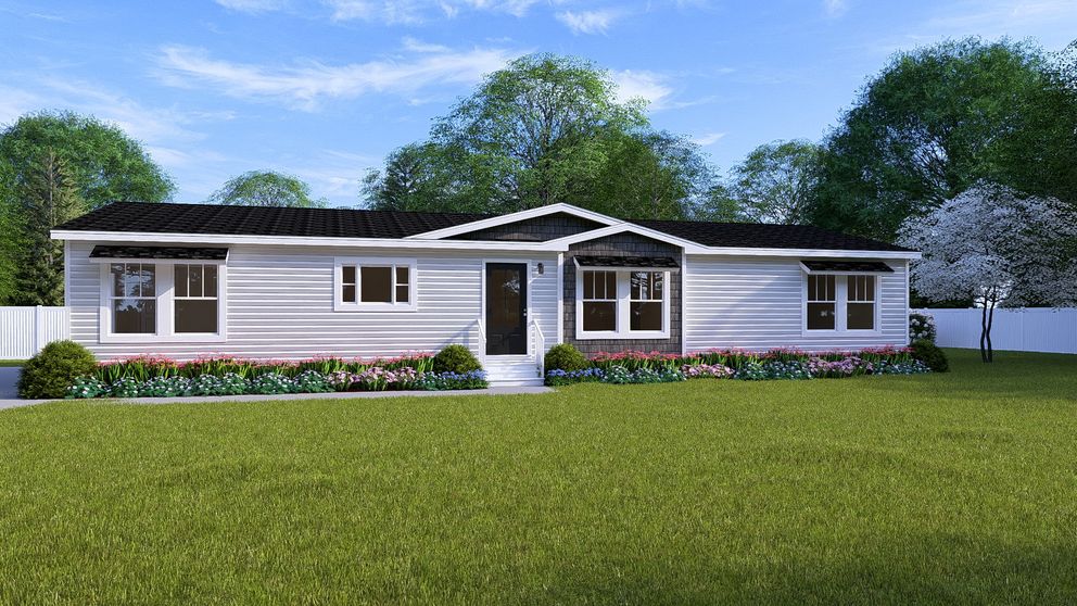 The 2062 THE CLASSIC HUD Exterior. This Manufactured Mobile Home features 3 bedrooms and 2 baths.