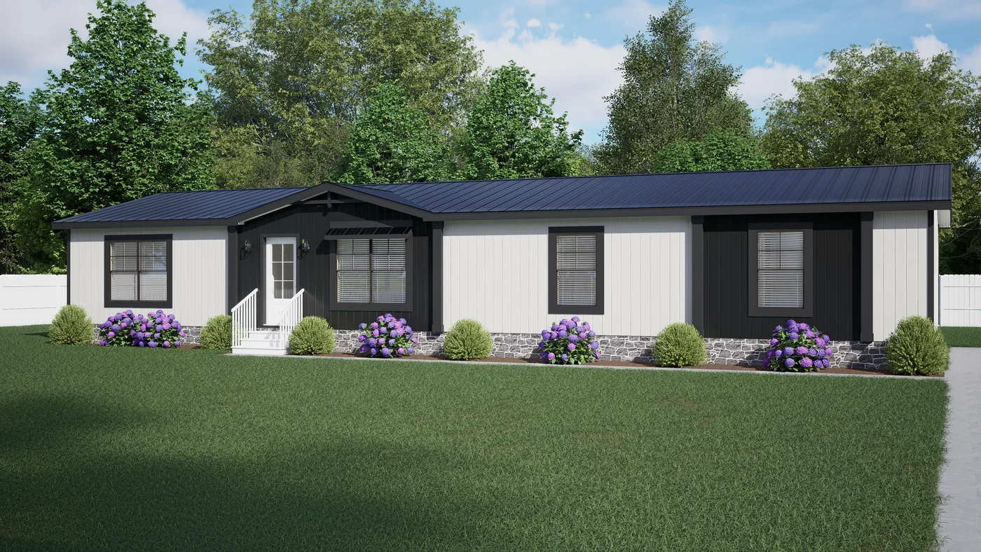 The EVERETT Exterior. This Manufactured Mobile Home features 4 bedrooms and 3 baths.