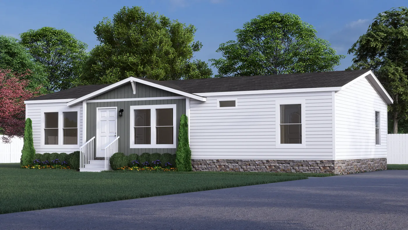 The THE RENEGADE Exterior. This Manufactured Mobile Home features 3 bedrooms and 2 baths.