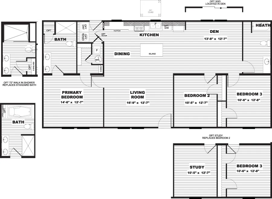 The ULTRA FLEX Exterior. This Manufactured Mobile Home features 3 bedrooms and 2 baths.
