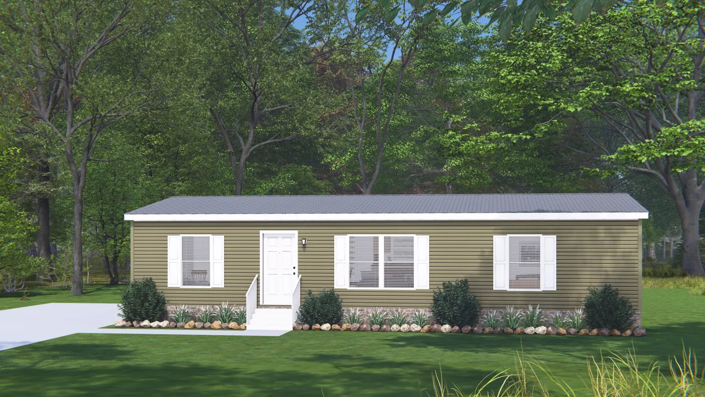The AMETHYST Exterior. This Manufactured Mobile Home features 3 bedrooms and 2 baths.