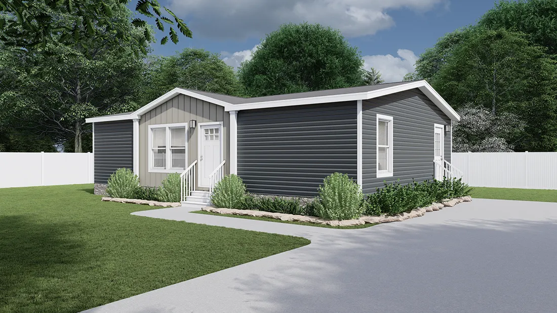 The SWEET DREAMS Exterior. This Manufactured Mobile Home features 3 bedrooms and 2 baths.