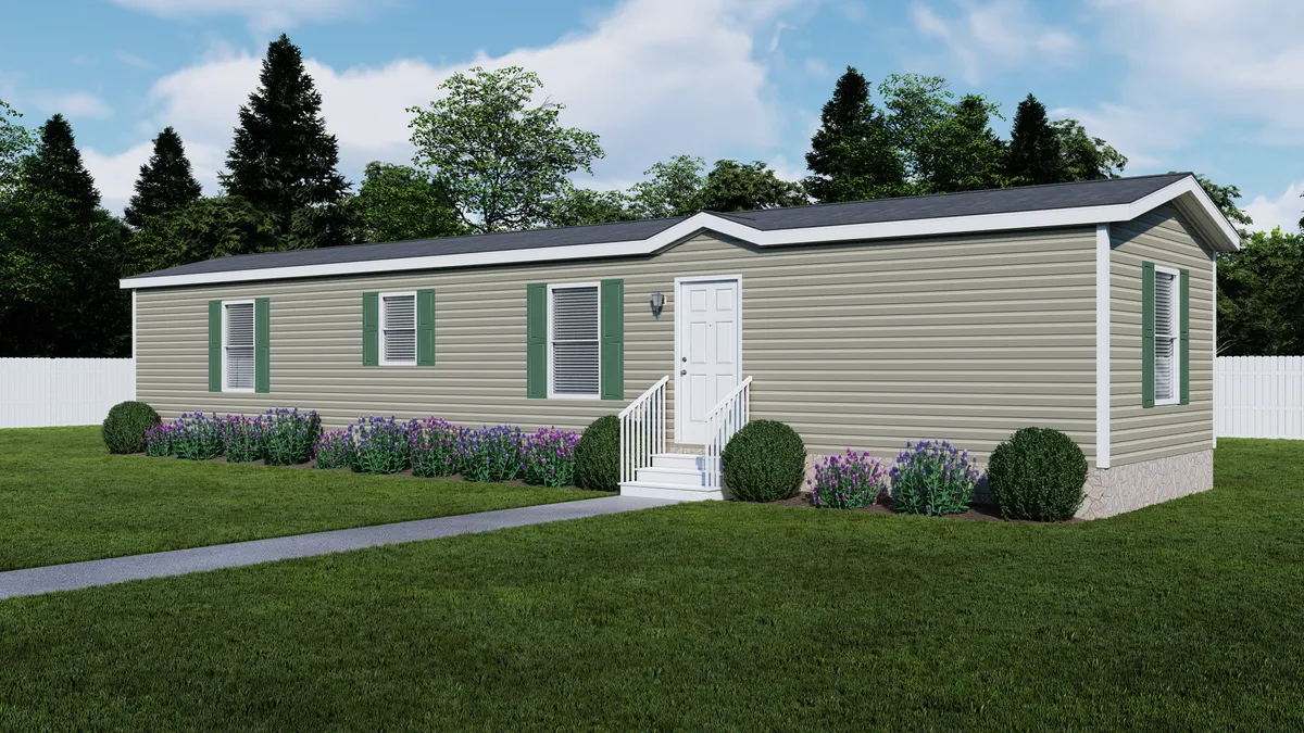 The 6014-704 THE PULSE Exterior. This Manufactured Mobile Home features 2 bedrooms and 2 baths.