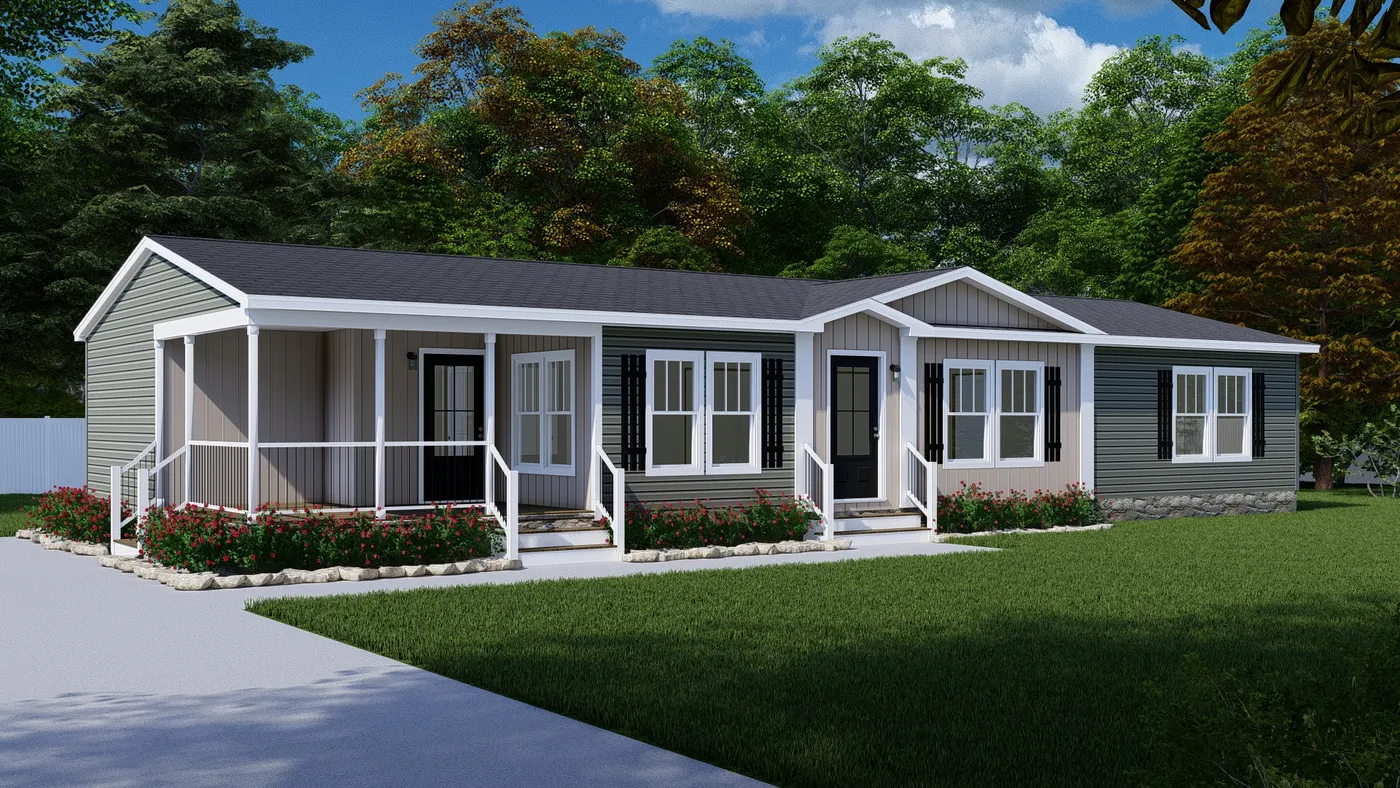 The 3459 HUD 64X28 CAROLINA Exterior. This Manufactured Mobile Home features 3 bedrooms and 2 baths.