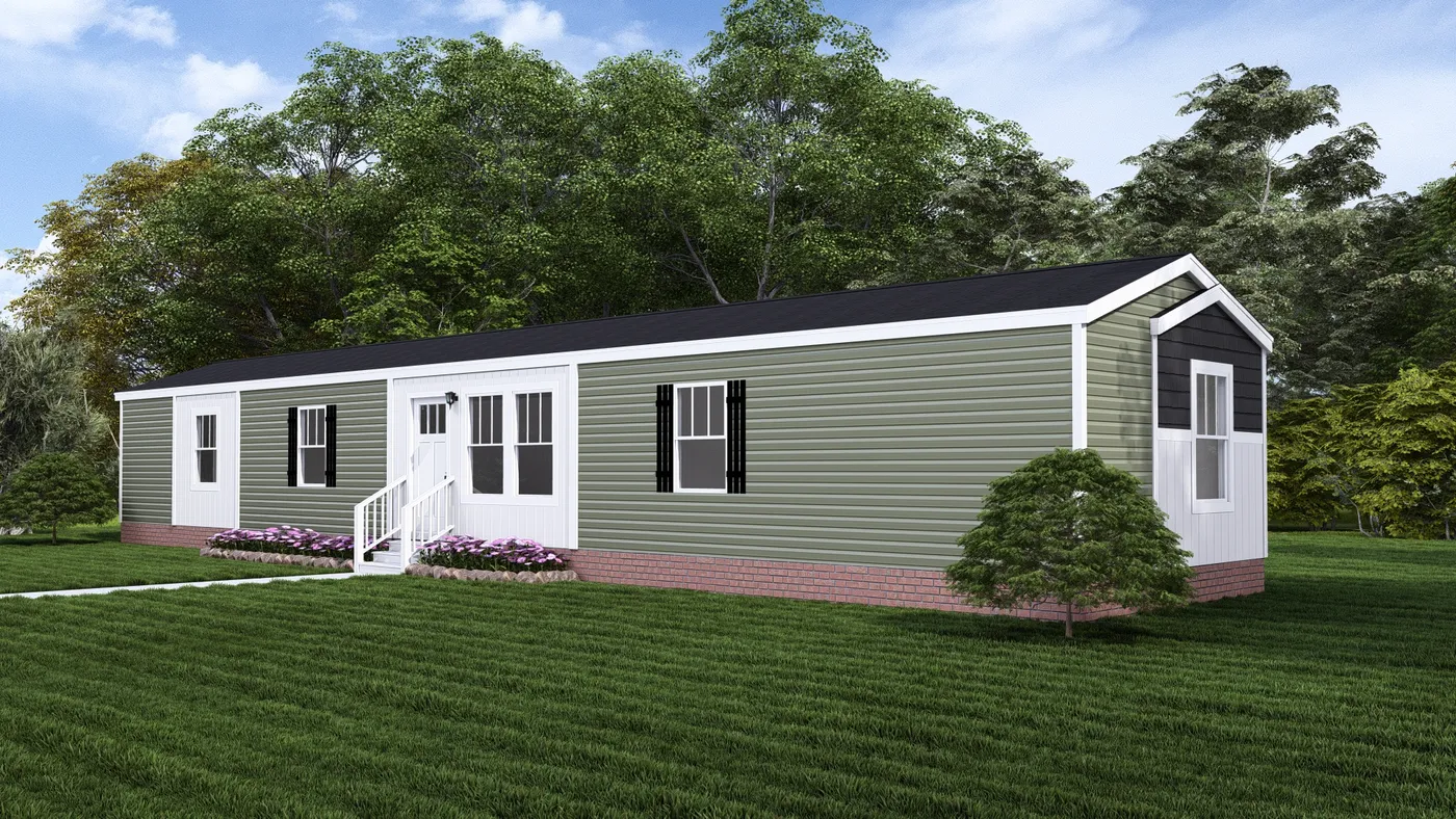 The BABY BOUJEE Exterior. This Manufactured Mobile Home features 3 bedrooms and 2 baths.