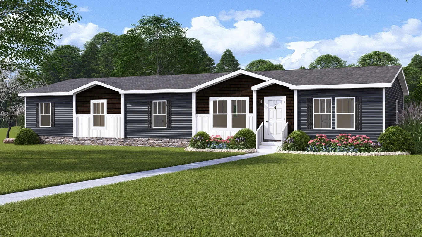 The BOUJEE LUX Exterior. This Manufactured Mobile Home features 4 bedrooms and 3 baths.