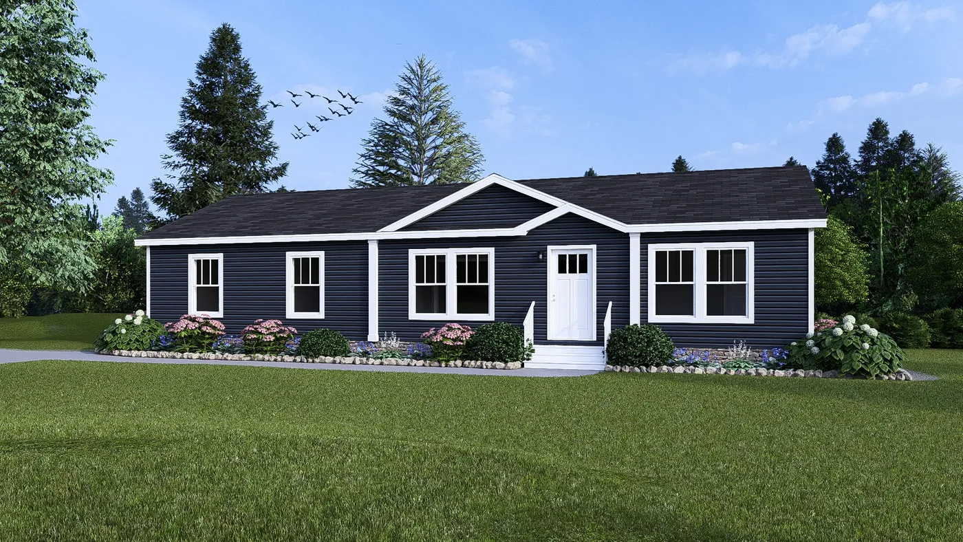 The BELVEDERE BLVD 5628-MS065 SECT Exterior. This Manufactured Mobile Home features 3 bedrooms and 2 baths.